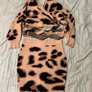 Fashion Nova off shoulder leopard set